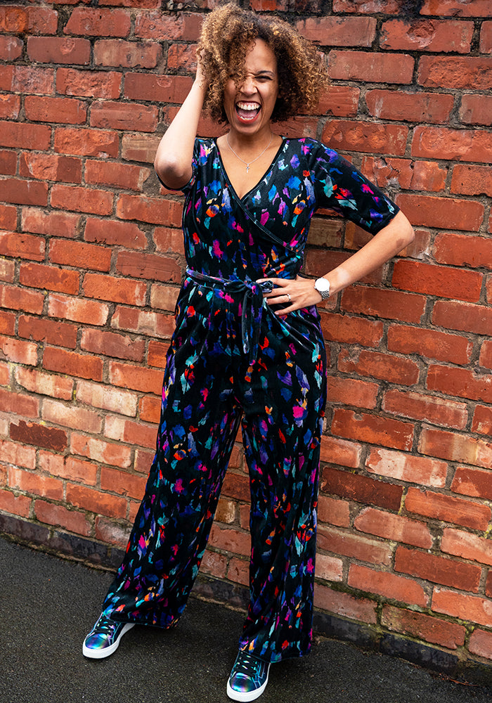 Linzi Colourful Abstract Print Full Length Jumpsuit