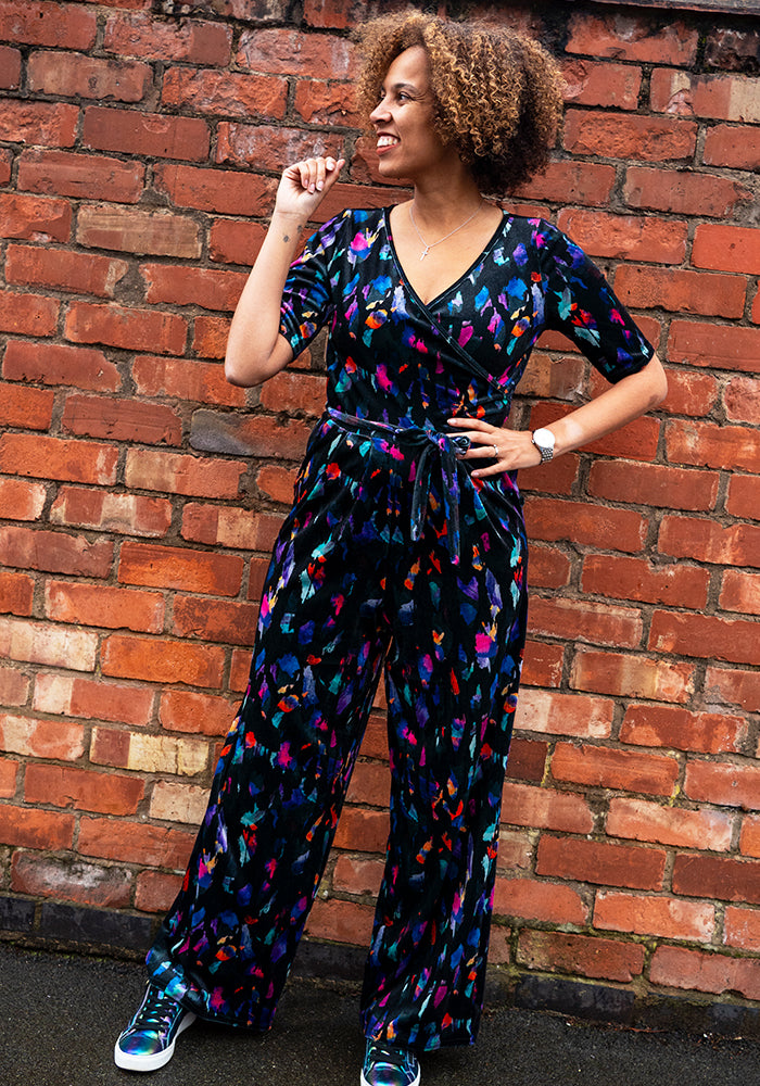 Linzi Colourful Abstract Print Full Length Jumpsuit