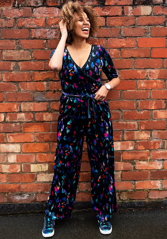 Linzi Colourful Abstract Print Full Length Jumpsuit