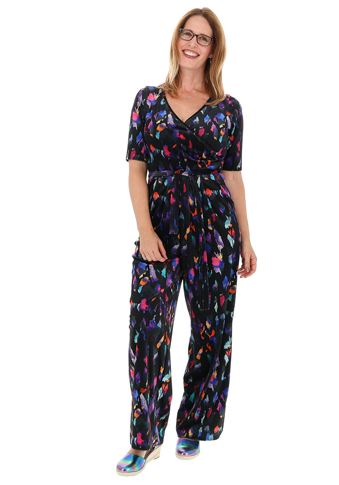 Linzi Colourful Abstract Print Full Length Jumpsuit
