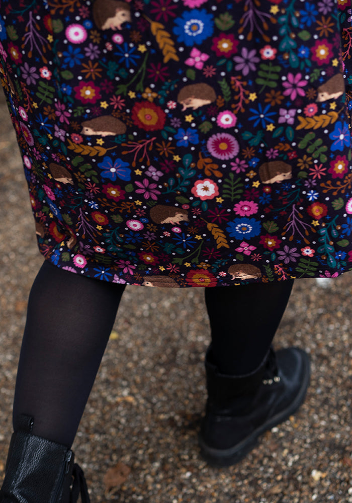 Seventh angle of Lira Hedgehog Print Viscose Dress