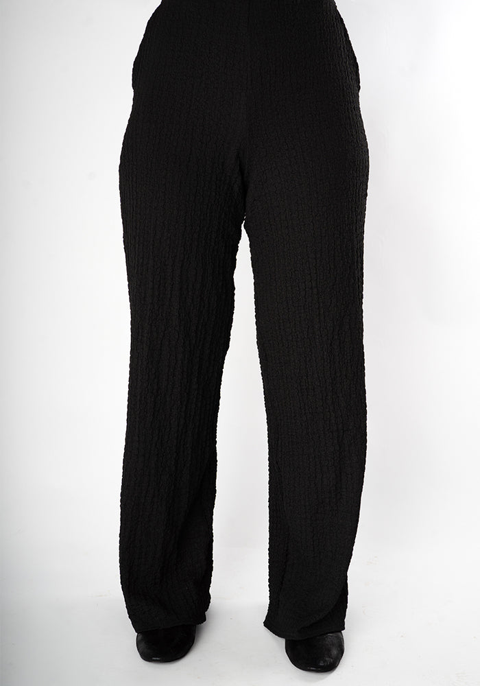 Front view of Lita Black Full Length Pull On Trousers