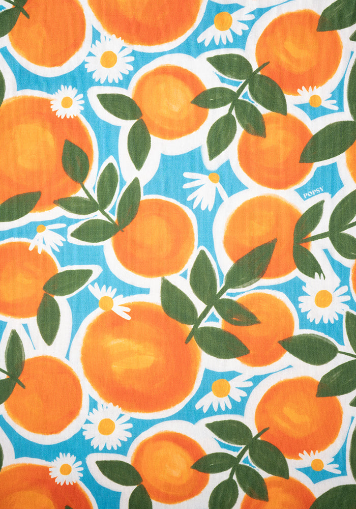Children's Orange & Daisy Print Dress (Liviana)