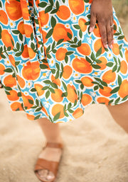 Liviana Orange & Daisy Print Dress