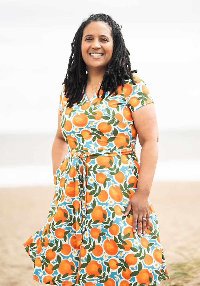 Liviana Orange & Daisy Print Dress