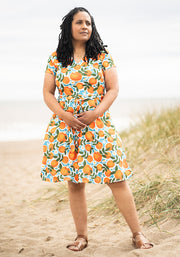Liviana Orange & Daisy Print Dress