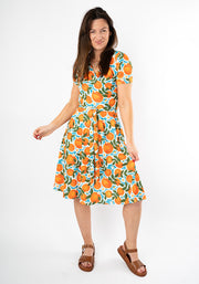 Liviana Orange & Daisy Print Dress