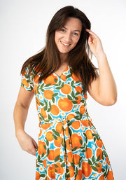 Liviana Orange & Daisy Print Dress