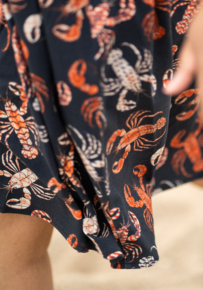 Daria Lobster Print Cotton Dress