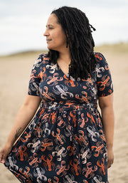 Daria Lobster Print Cotton Dress