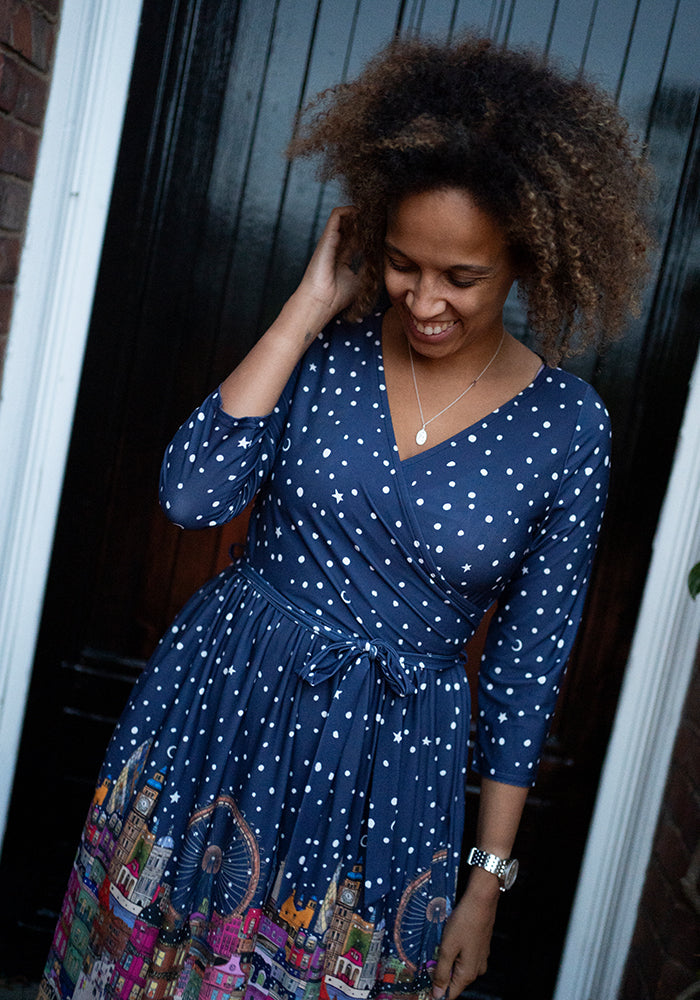 Hampton London Border Print Midi Dress
