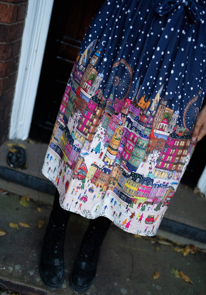 Hampton London Border Print Midi Dress