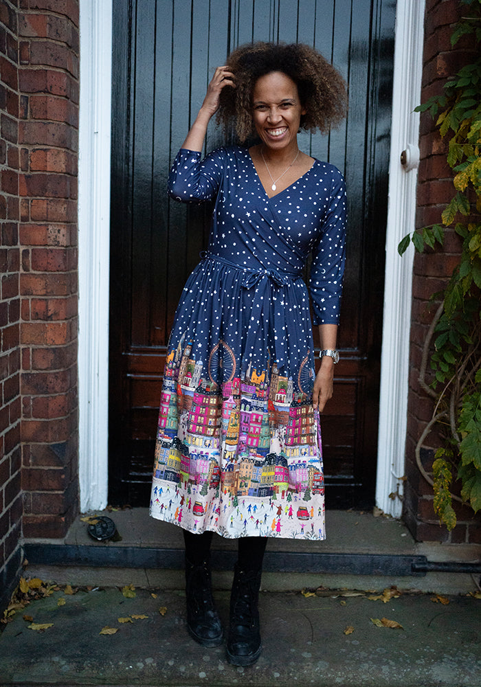 Hampton London Border Print Midi Dress