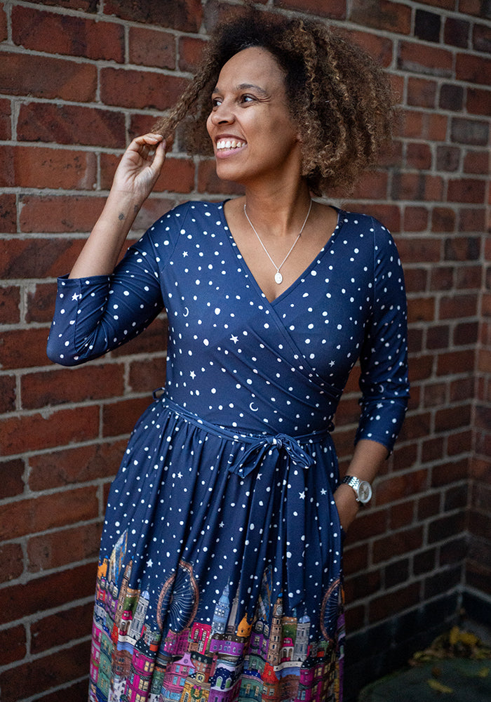 Hampton London Border Print Midi Dress