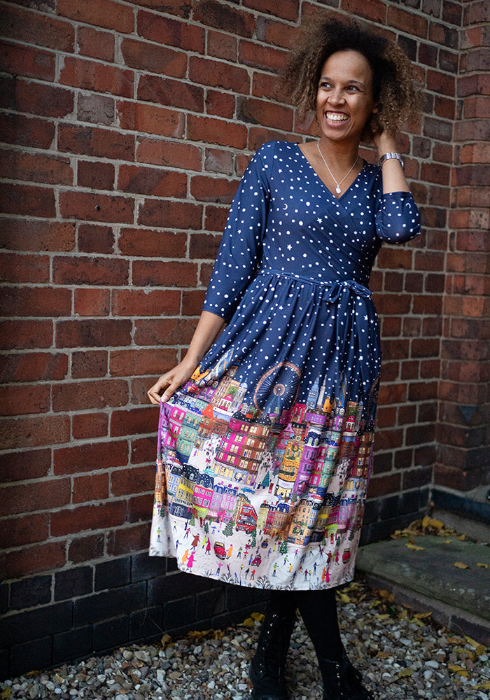 Hampton London Border Print Midi Dress