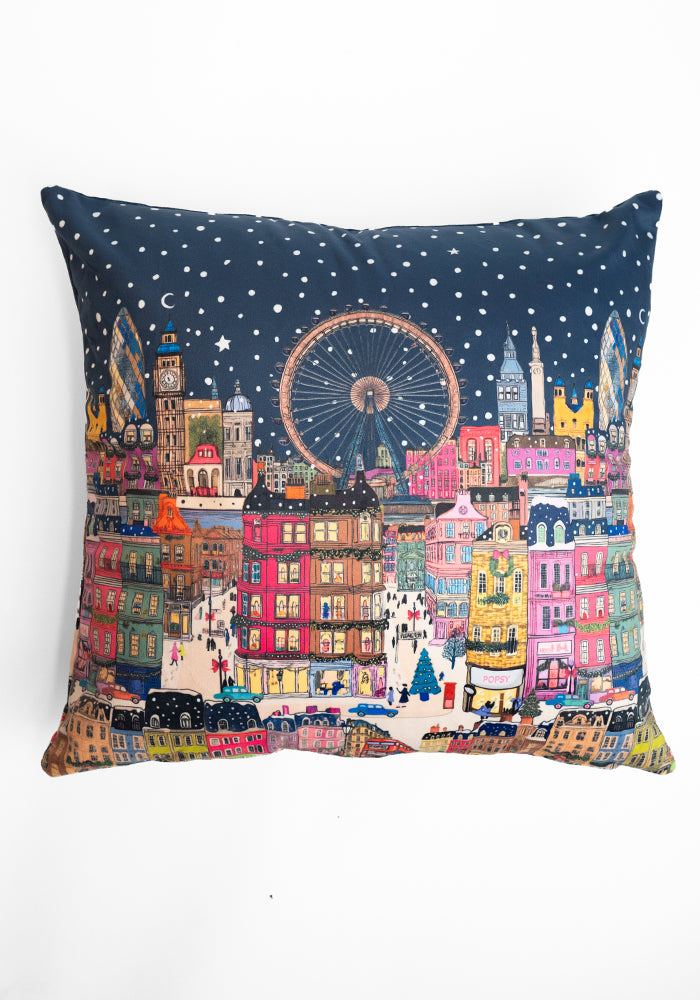 London Border Print Cushion Cover