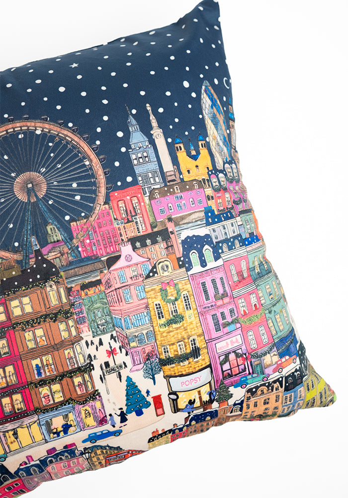 London Border Print Cushion Cover