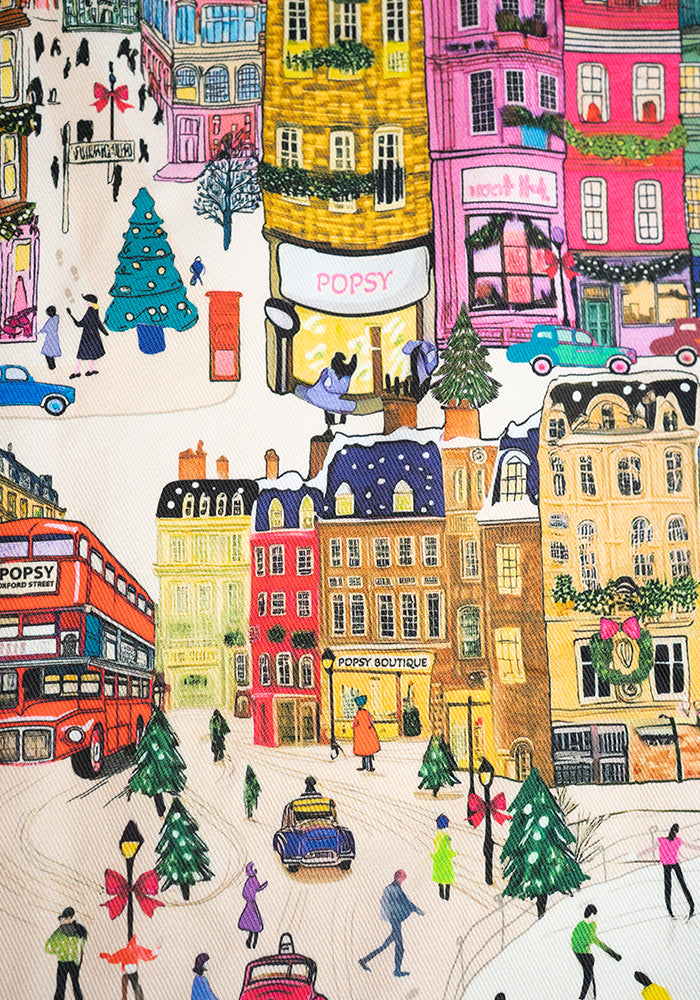 London Border Print Tea Towel