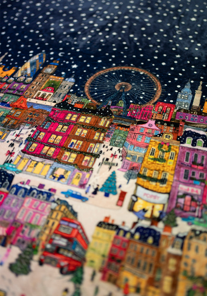 Sixth angle of London Print Plush Throw Blanket (Pop-Under)