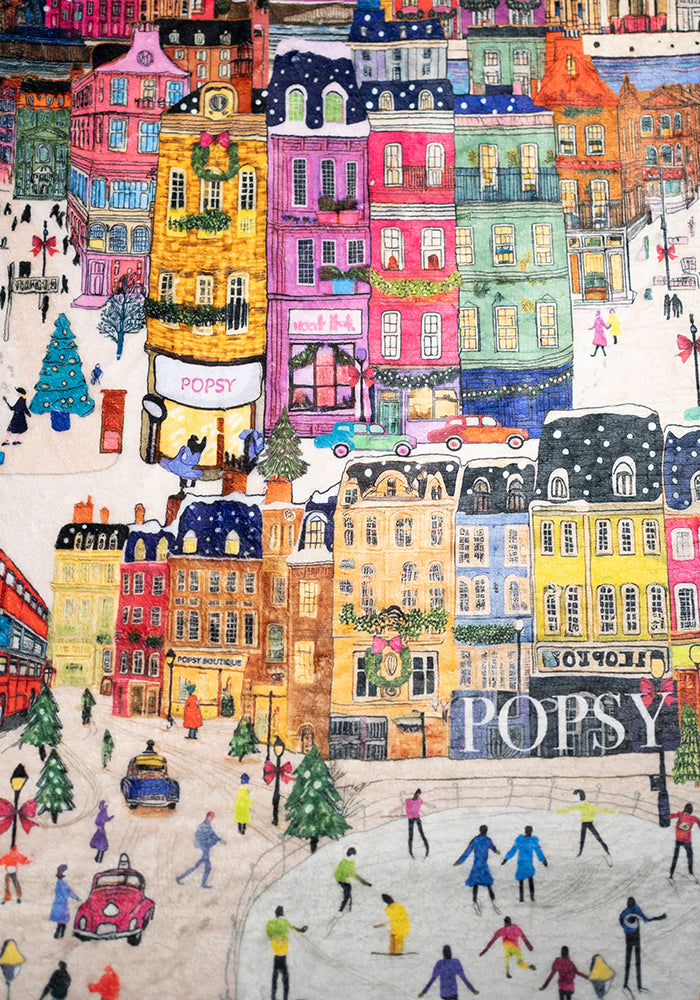 Thirteenth angle of London Print Plush Throw Blanket (Pop-Under)