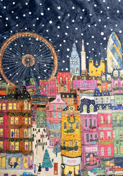 London Print Pop-under Plush Blanket