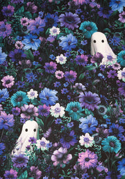 Lonneke Purple Floral Ghost Print Midi Dress