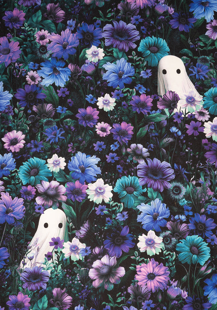 Lonneke Purple Floral Ghost Print Midi Dress