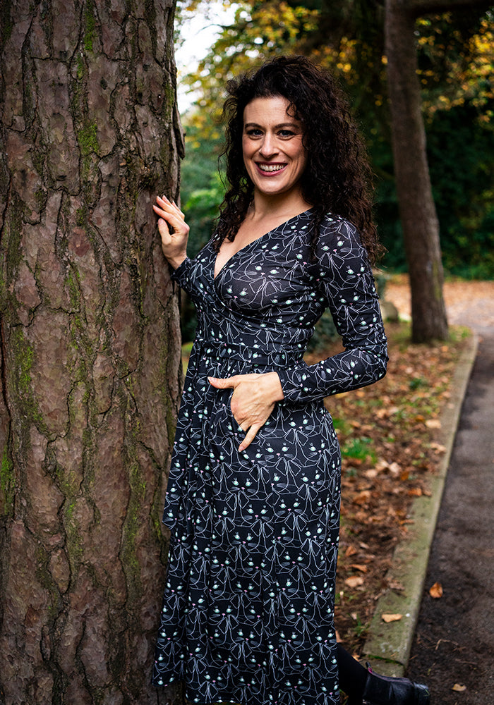 Lottie Cat Face Print Midi Dress