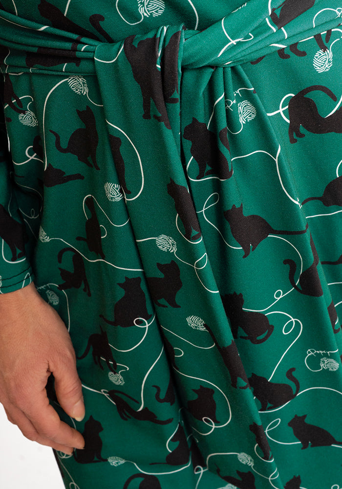 Fifth angle of Lotty Playful Cats Print Dress