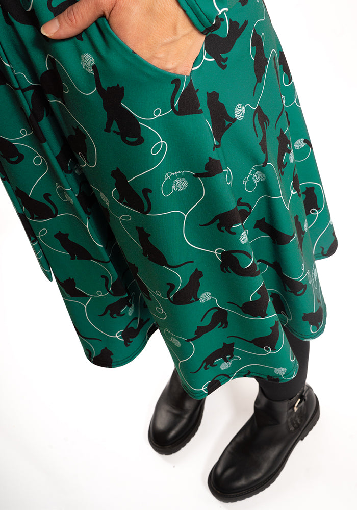 Fourth angle of Lotty Playful Cats Print Dress