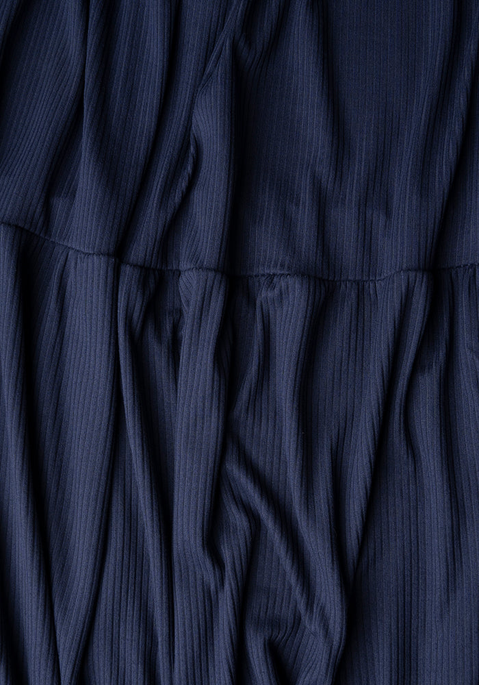 Lou Navy Tiered Hem Midi Dress