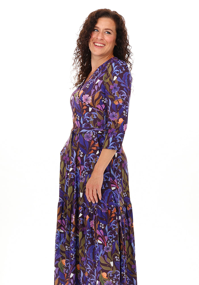 Lowell Painted Floral Print Midaxi Dress