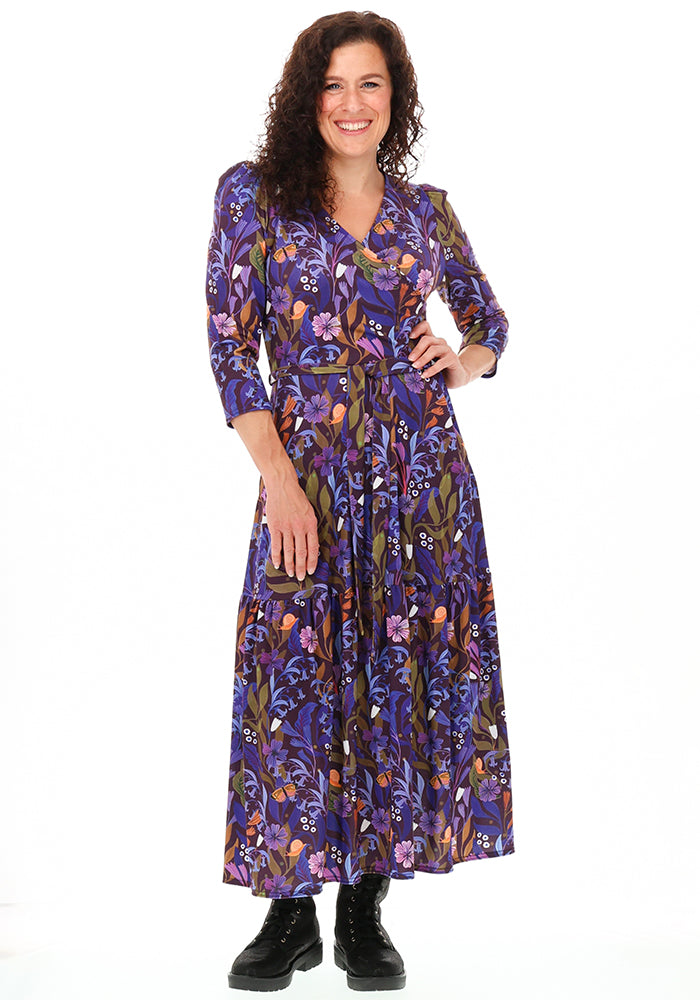 Lowell Painted Floral Print Midaxi Dress