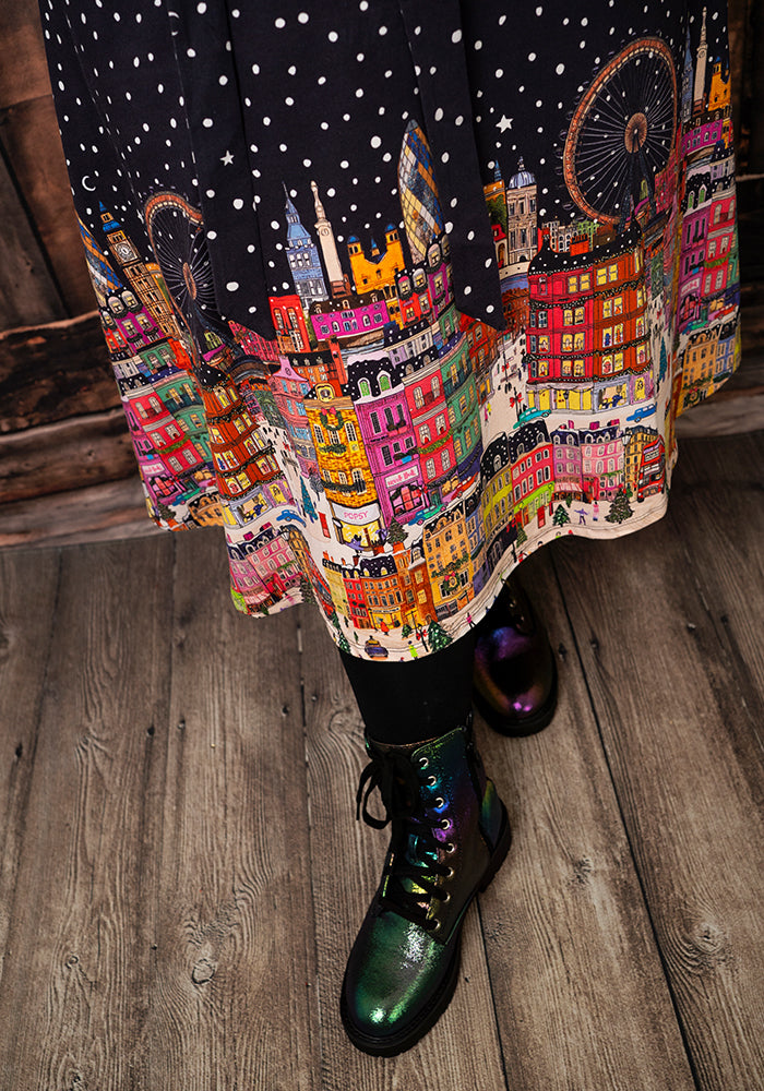 Lucella London Border Print Cotton Midi Dress