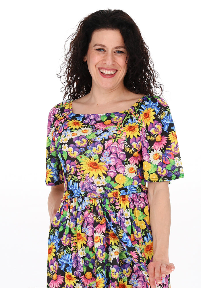 Fourth angle of Lucetta Floral Garden Print Midi Dress