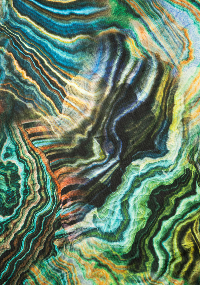 Second angle of Lucette Abstract Layers Print Midi Dress