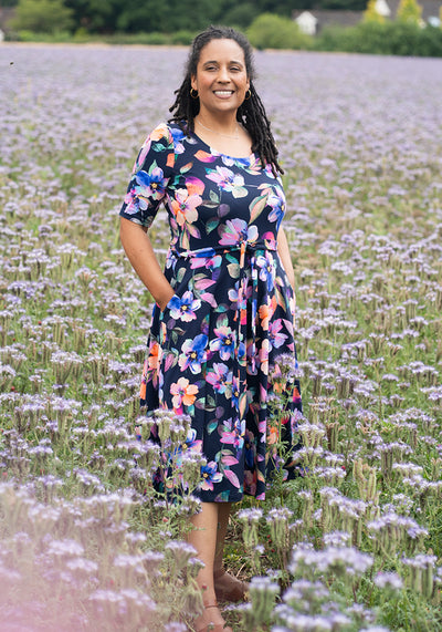 Lucille Watercolour Floral Print Swing Dress