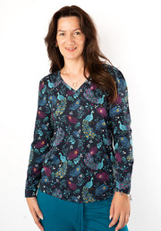 Lucy Peacock Print Viscose Top