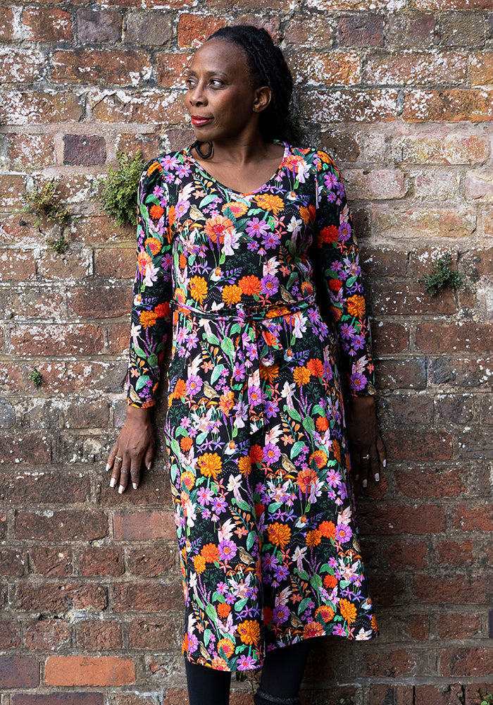 Sixth angle of Luetta Playful Fairys Print Cotton Midi Dress