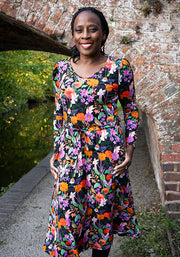 Luetta Playful Fairys Print Cotton Midi Dress