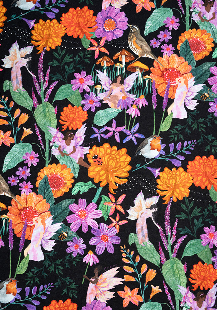 Luetta Playful Fairys Print Cotton Midi Dress