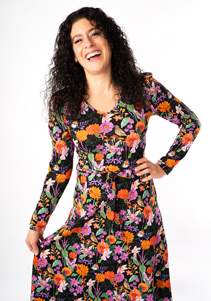 Luetta Playful Fairys Print Cotton Midi Dress