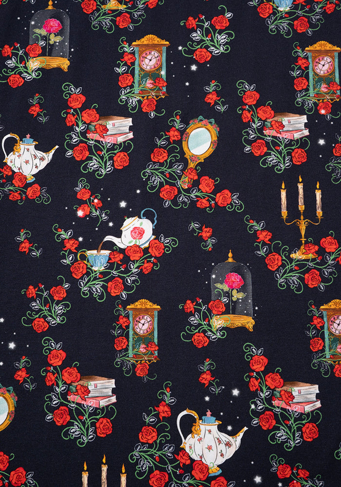 Second angle of Lumiere Magical Rose Print Cotton Midi Dress