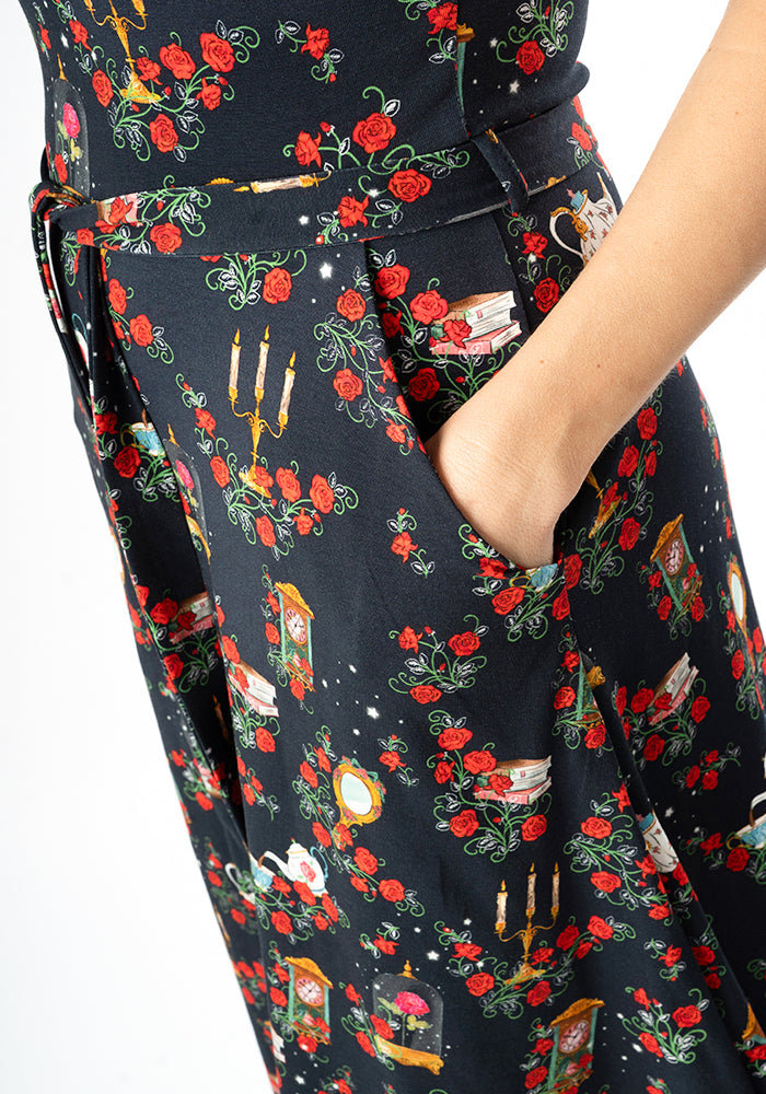 Eighth angle of Lumiere Magical Rose Print Cotton Midi Dress