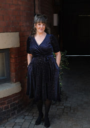 Luxe Navy Sparkle Swing Dress