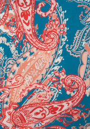 Lynn Large Paisley Print Tiered Hem Midi Dress