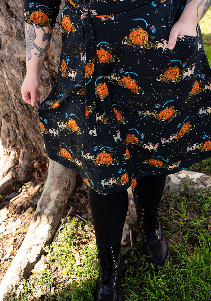 Lysandria Fairytale Carriage Print Cotton Dress