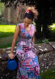 Lysette Pretty Patchwork Print Cotton Maxi Dress