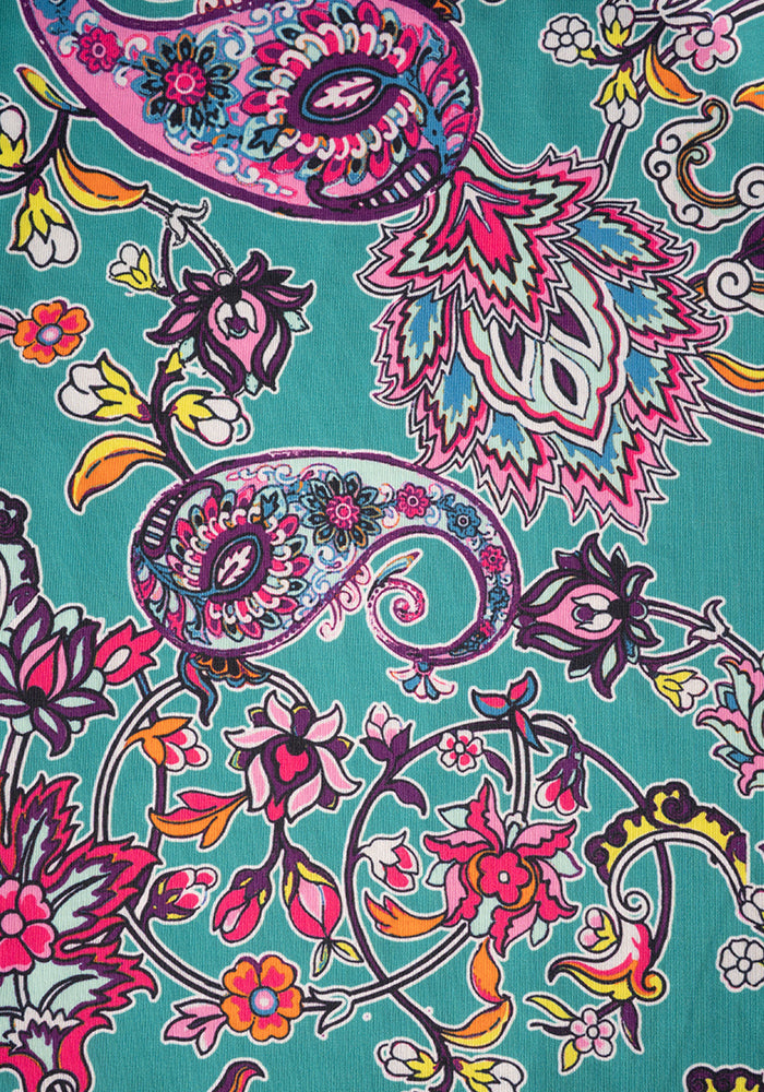 Milani Damask Paisley Print Tiered Hem Midaxi Dress