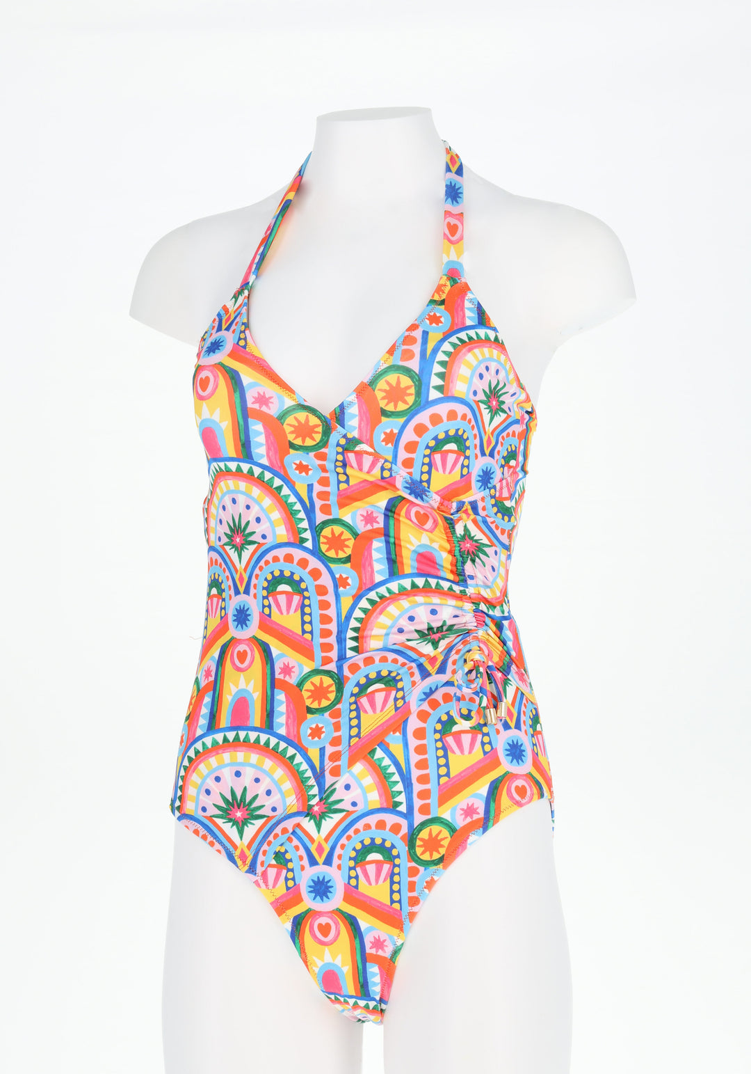 Fifth angle of Hand Painted Deco Halter Neck Swimsuit